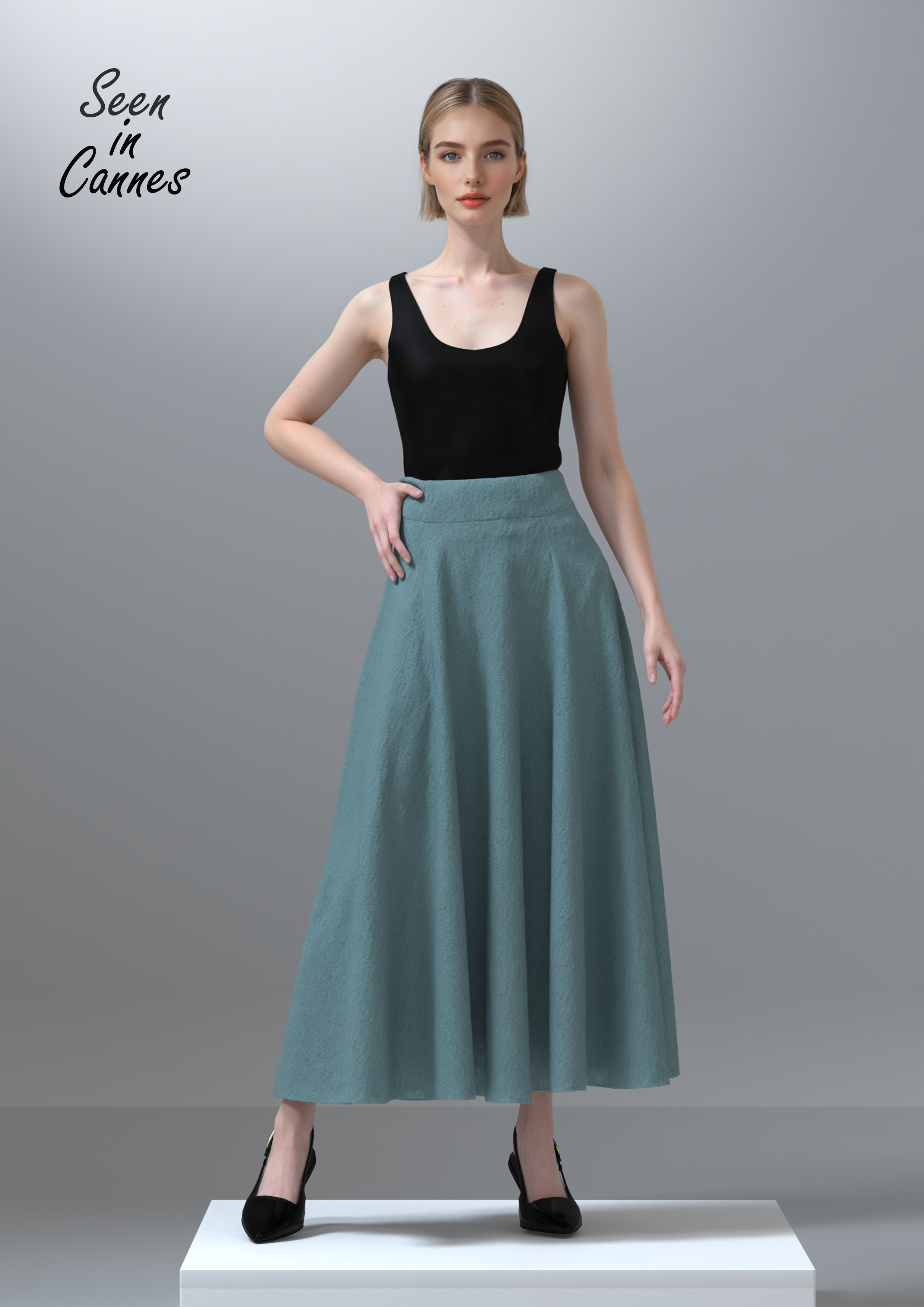 LONG FLARED SKIRT